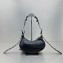 Balenciaga Le Cagole XS Shoulder Bag in crocodile embossed calfskin Black with rhinestones