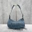 Balenciaga Le Cagole Small Shoulder Bag in blue demin with rhinestones