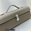 Savette Slim Symmetry Pochette Bag in Leather 1858 Etoupe