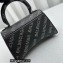 Balenciaga Hourglass XS Handbag in black with Crystal Logo