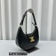 Celine Ava Triomphe Soft Bag in Smooth Calfskin Black