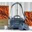 Balenciaga Neo Cagole XS Handbag in blue washed and frayed demin with rhinestones
