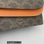 Celine Wallet on strap in Triomphe Canvas and Smooth Lambskin Tan