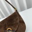 Savette Small Tondo Hobo Bag in Suede 1861 Coffee