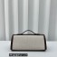Savette Slim Symmetry Pochette Bag in Canvas 1858 Coffee