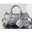 Balenciaga Le Cagole Medium Duffle Bag in Arena lambskin silver metallized