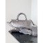 Balenciaga Le Cagole Medium Duffle Bag in Arena lambskin silver metallized