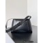 Balenciaga Downtown Small Shoulder Bag in calfskin crocodile embossed Black
