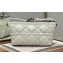Dior Medium DiorTravel Nomad Pouch bag in Macrocannage Calfskin White