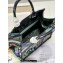 Dior Small Book Tote Bag in Multicolor Toile de Jouy Voyage Embroidery Green