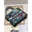 Dior Small Book Tote Bag in Multicolor Toile de Jouy Voyage Embroidery Green