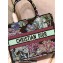 Dior Medium Book Tote Bag in Multicolor Toile de Jouy Voyage Embroidery Green