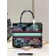 Dior Medium Book Tote Bag in Multicolor Toile de Jouy Voyage Embroidery Green