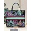 Dior Large Book Tote Bag in Multicolor Toile de Jouy Voyage Embroidery Green