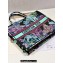 Dior Large Book Tote Bag in Multicolor Toile de Jouy Voyage Embroidery Green
