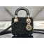 Lady Dior Micro Bag Black in Satin with Gradient Bead Embroidery