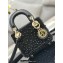 Lady Dior Micro Bag Black in Satin with Gradient Bead Embroidery