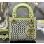 Lady Dior Micro Bag Green In Embroidered With Sequins and Beads