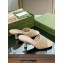 Gucci Heel 7.5cm GG crystal mesh mid-heel slide sandals 747245 Beige 2023