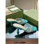 Gucci Heel 7.5cm GG crystal mesh mid-heel slide sandals 747245 Green 2023