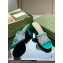 Gucci Heel 7.5cm GG crystal mesh mid-heel slide sandals 747245 Green 2023