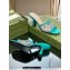 Gucci Heel 7.5cm GG crystal mesh mid-heel slide sandals 747245 Green 2023