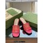 Gucci Heel 7.5cm GG crystal mesh mid-heel slide sandals 747245 Fuchsia 2023