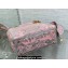 Lady Dior Medium D-Lite Bag  in Pink and Gray Toile de Jouy Sauvage Embroidery