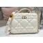 Dior Caro Box Bag in Quilted Macrocannage Calfskin White