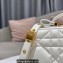 Dior Caro Box Bag in Quilted Macrocannage Calfskin White