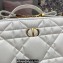 Dior Caro Box Bag in Quilted Macrocannage Calfskin White