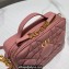 Dior Caro Box Bag in Quilted Macrocannage Calfskin Pink