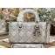 Dior Small Lady D-Joy Bag in Iridescent and Cannage Lambskin Silver