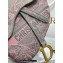 Dior Saddle Bag in Gray and Pink Toile de Jouy Reverse Embroidery