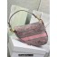 Dior Saddle Bag in Gray and Pink Toile de Jouy Reverse Embroidery