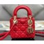 Lady Dior Micro Bag in Cannage Lambskin Red