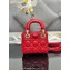Lady Dior Micro Bag in Cannage Lambskin Red