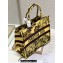 Dior Medium Book Tote Bag in Multicolor Toile de Jouy Voyage Embroidery Yellow