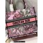 Dior Small Book Tote Bag in Multicolor Toile de Jouy Voyage Embroidery Pink
