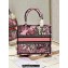 Dior Small Book Tote Bag in Multicolor Toile de Jouy Voyage Embroidery Pink