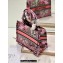 Dior Small Book Tote Bag in Multicolor Toile de Jouy Voyage Embroidery Pink