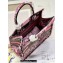 Dior Small Book Tote Bag in Multicolor Toile de Jouy Voyage Embroidery Pink