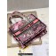 Dior Small Book Tote Bag in Multicolor Toile de Jouy Voyage Embroidery Pink