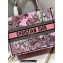 Dior Medium Book Tote Bag in Multicolor Toile de Jouy Voyage Embroidery Pink