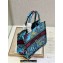 Dior Small Book Tote Bag in Multicolor Toile de Jouy Voyage Embroidery Blue