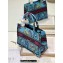 Dior Small Book Tote Bag in Multicolor Toile de Jouy Voyage Embroidery Blue