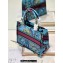 Dior Small Book Tote Bag in Multicolor Toile de Jouy Voyage Embroidery Blue