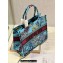 Dior Medium Book Tote Bag in Multicolor Toile de Jouy Voyage Embroidery Blue