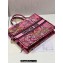 Dior Large Book Tote Bag in Multicolor Toile de Jouy Voyage Embroidery Fuchsia