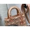 Lady Dior Small Bag in Iridescent and Cannage Lambskin Pink Gold
